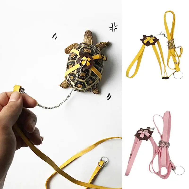 Turtle Harness Leashes Outdoor Harness Leashes PU Leather Control Rope Soft Chest Collar Multi-Color Walking Lead Harness Strap