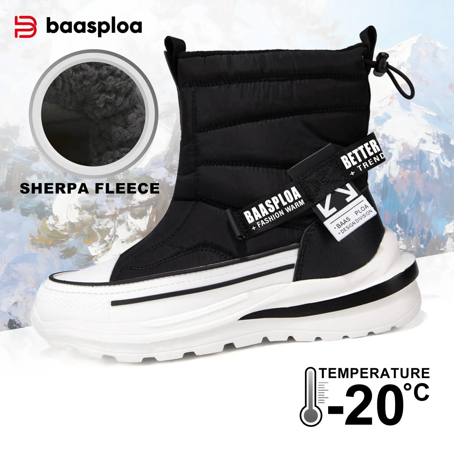 

Baasploa/женские зимние ботинки, модная плюшевая обувь, зимние нескользящие износостойкие плюшевые ботинки, удобная женская теплая обувь