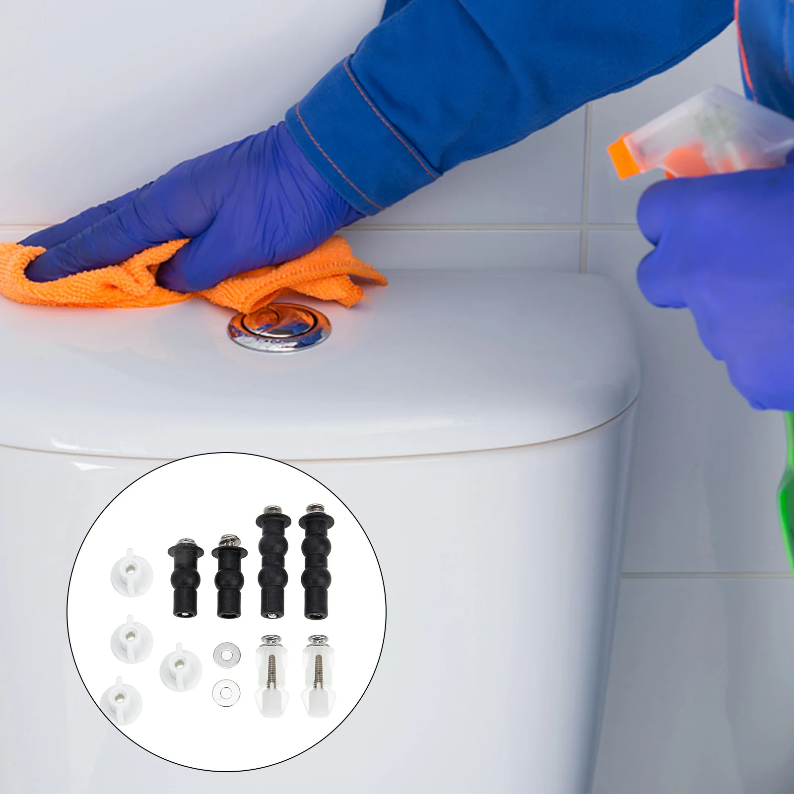 

1Set Toilet Seat Screws Universal Rubber Stainless Steel Bolts Stable Strong Closestool Fixing Kit Toilet Seat Screws