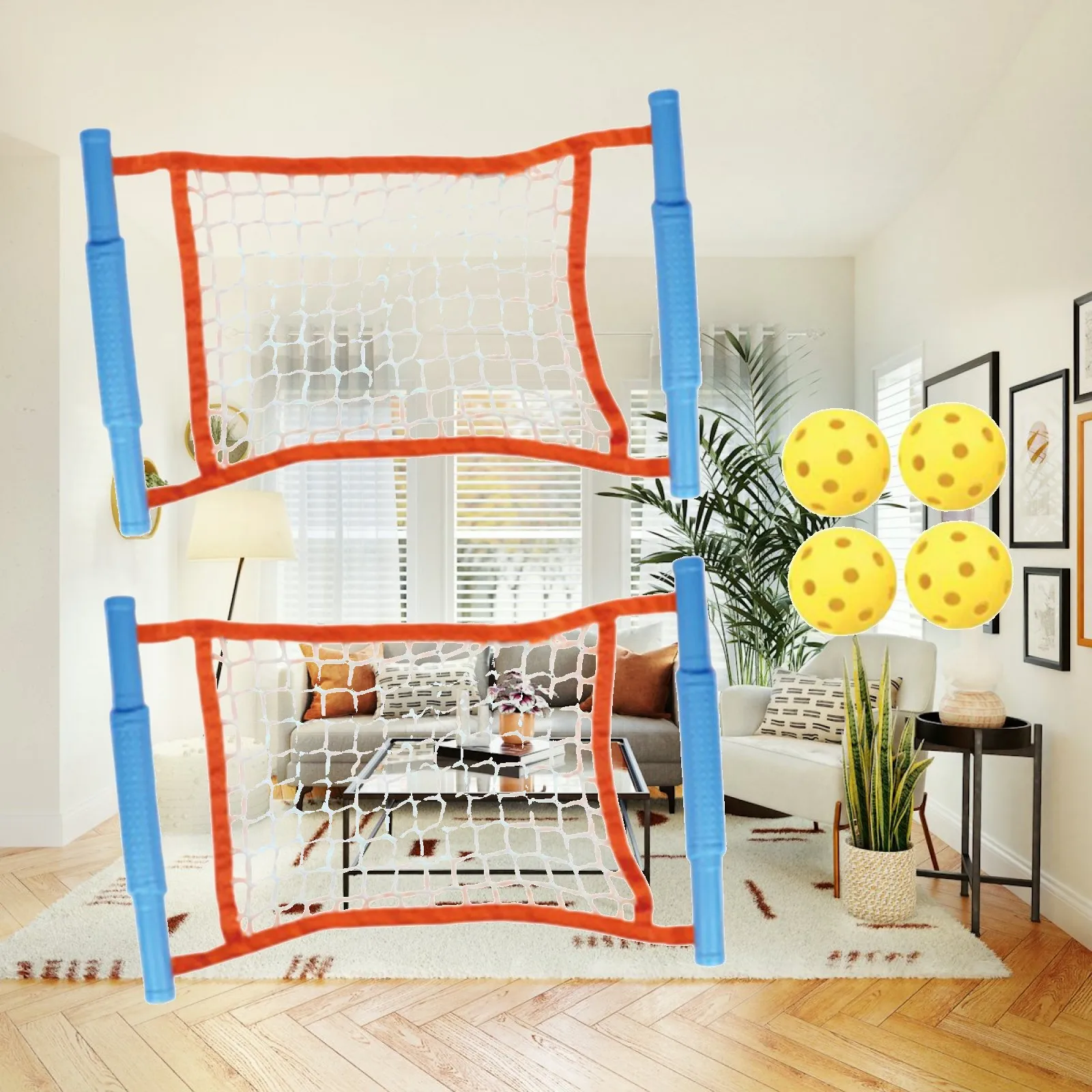 

Ball Game Set Net Catching Ball Body Balance Gifts Fun Toy Indoors Outdoors Outdoor Playing Toy Sports Toy for Kids Families