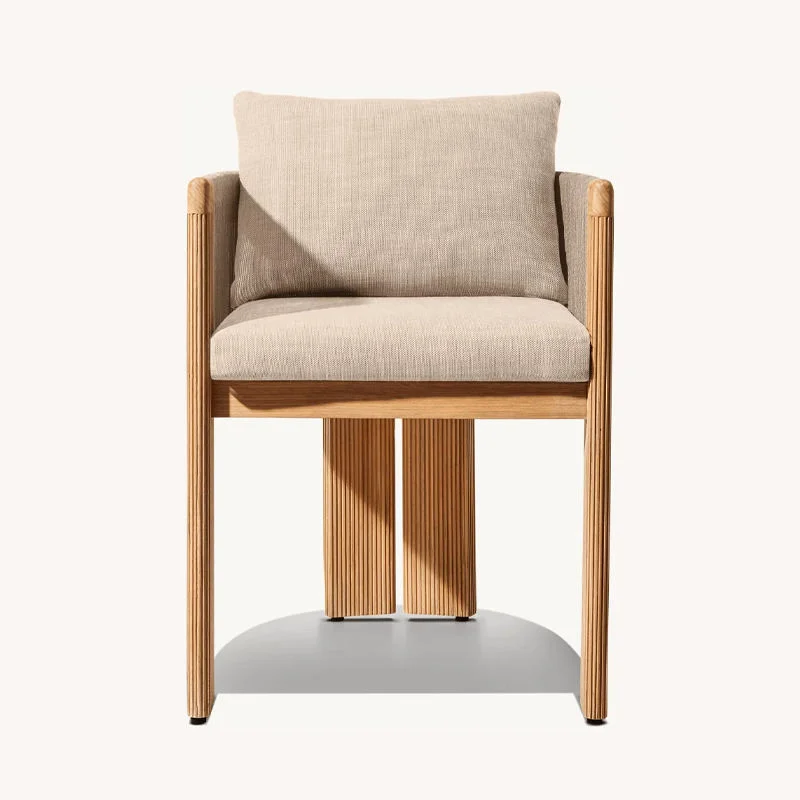 Modern Teak Outdoor Table Chair Set Offers Waterproof Sunproof Outdoor Dining Set for Courtyards Villas Garden Furniture