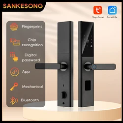 SANKESONG Tuya Smart Biometric Fingerprint Door Lock Wifi APP Lock Bluetooth Unlock Security Digital Intelligent Lock