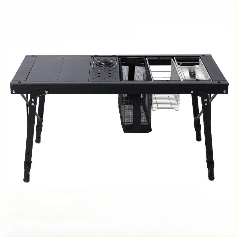 

Outdoor camping IGT module barbecue table folding and storage aluminum alloy unit plate egg roll expansion