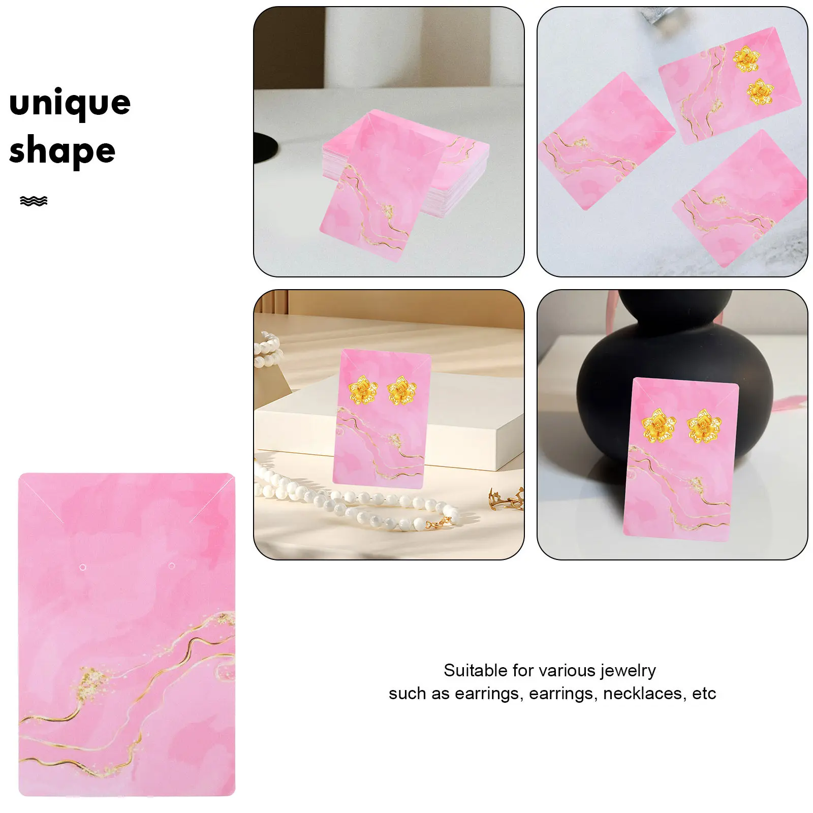 100Pcs Wear-Resistant Ear Stud Packaging Cards Paper Earring Display Holders Jewelry Display for Retail Store Jewelry Tags