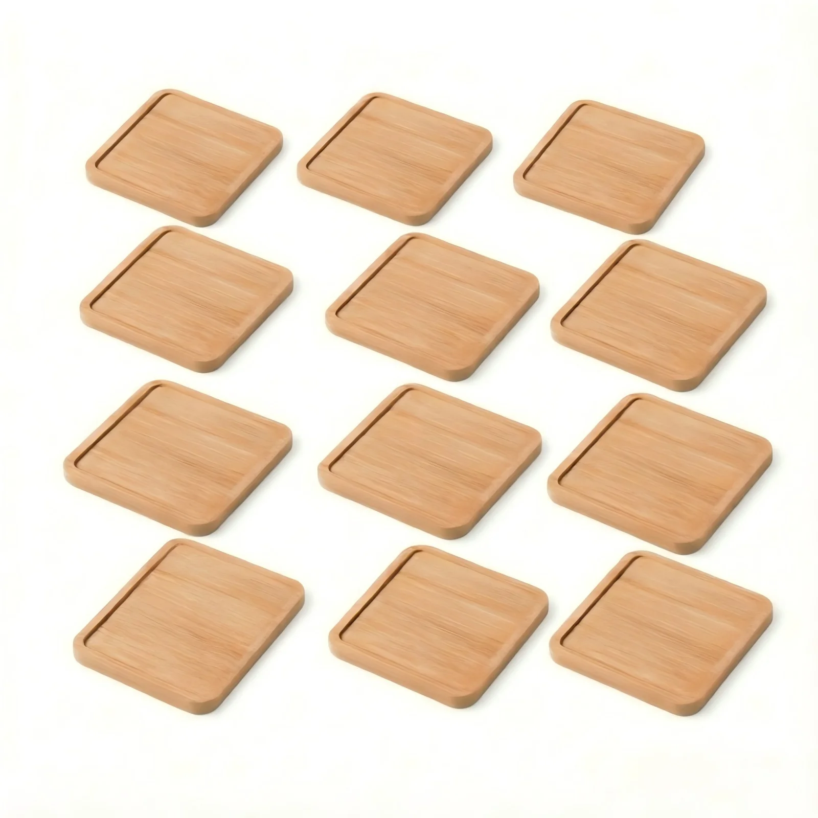 T4u 4 Inch Pl Pots Mosaic Base Bamboo Coaster Set Includes 12 Square Coasters Measuring 9 X 9 X 1 Cm