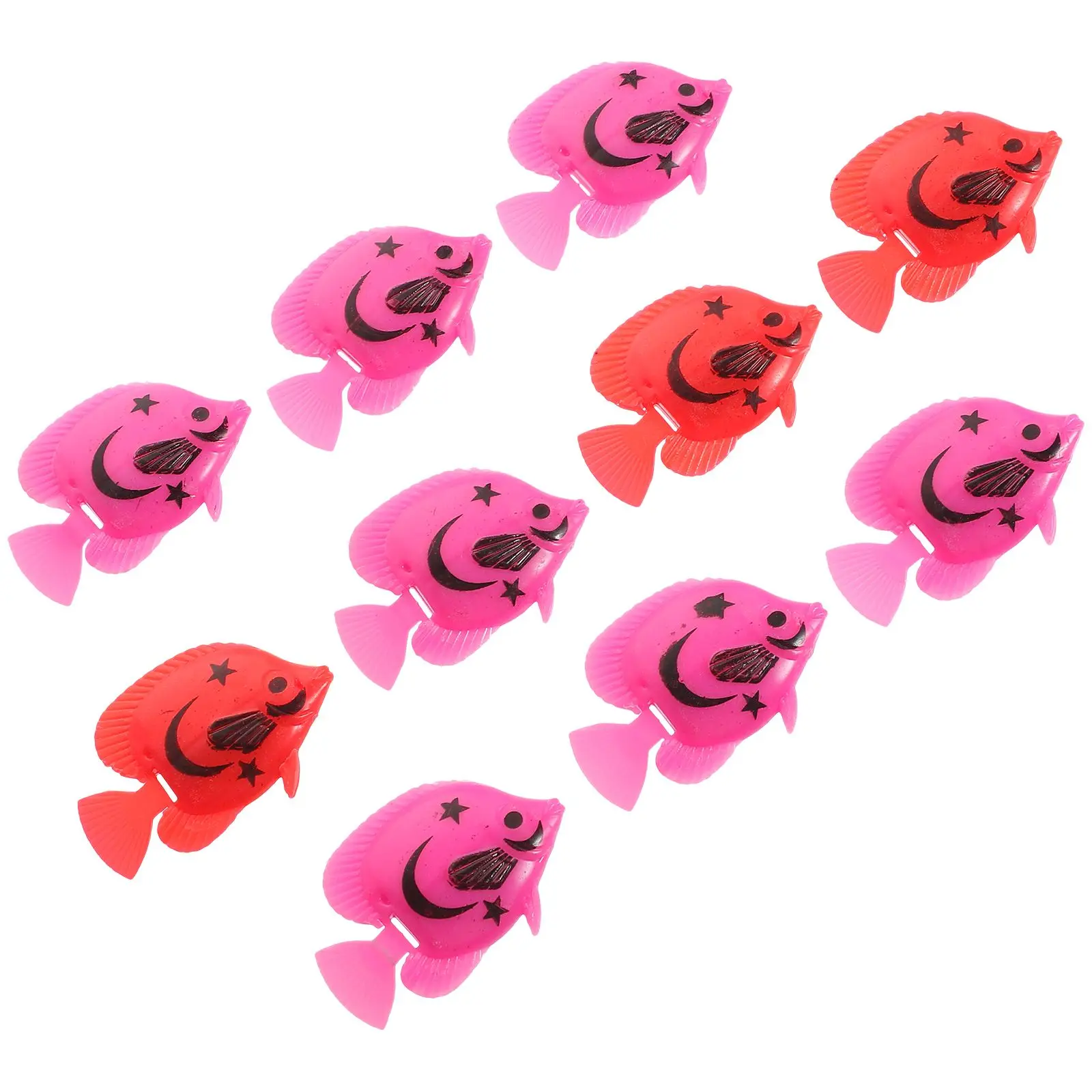 

10pcs Plastic Artificial Fish for Aquarium Tank Decor Random Colors Patterns Lifelike Floating Fish Bowl Pet Supplies