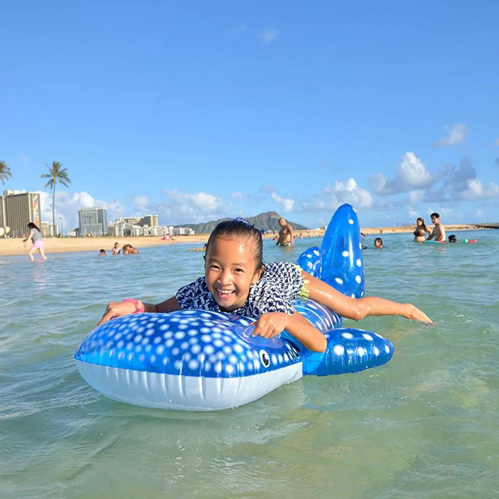 Inflatable กระดานโต้คลื่น Inflatable Body บอร์ดสําหรับชายหาดลอย Raft MAT พร้อมที่จับสระว่ายน้ําลอยสําหรับเด็กผู้ใหญ่ว่ายน้ํา