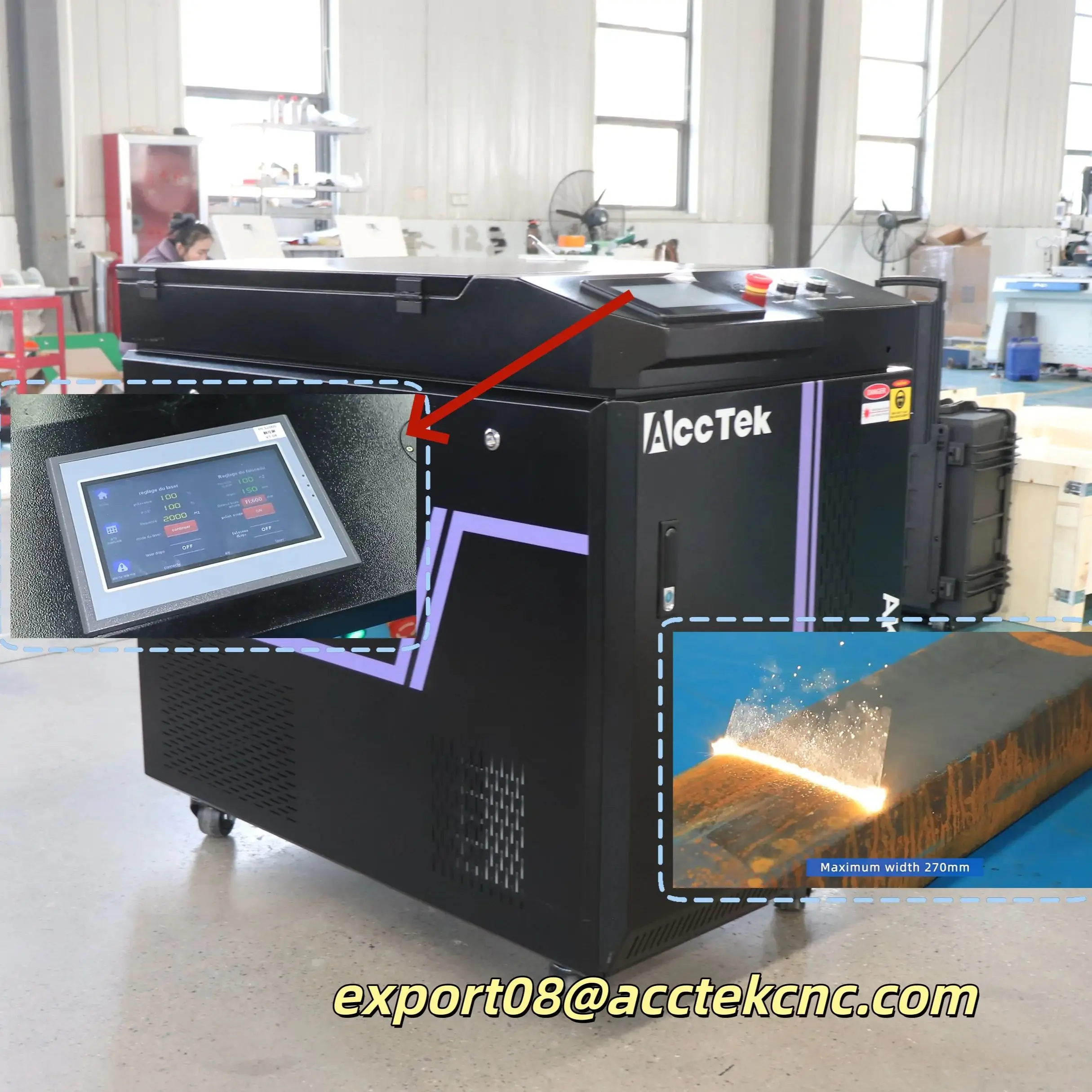 

Powerful Laser AKQ-1500 Optional CW Fiber Laser Cleaning Handheld Machine for Laser Metal cleaning Laser Metal Rust Oil Cleaning