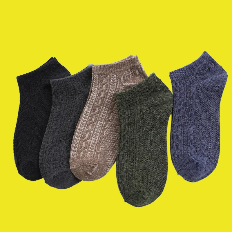 5/10 Pairs Summer Thin Socks Spring and Summer Socks Shallow Mouth Men's Short Socks Deodorant Breathable Short Tube Boat Socks