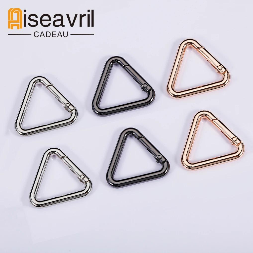 

Triangle Spring Gate O Ring Openable Leather Bag Handbag Belt Strap Buckle Connect Keyring Pendant Key Chain Snap Clasp Clip DIY