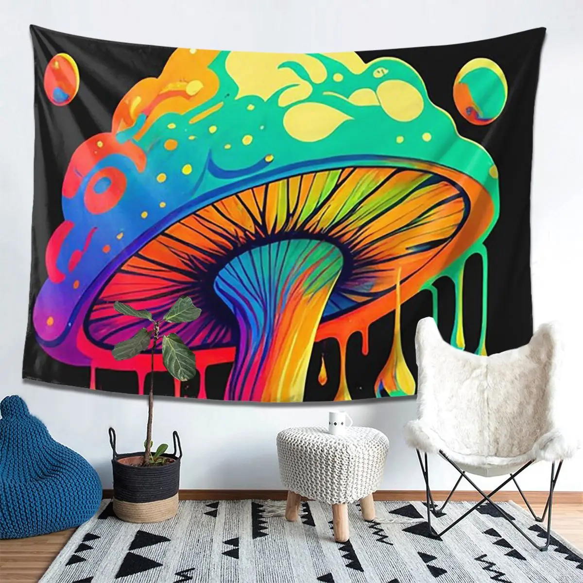 

Mystical Fungi Magic Mushroom Tapestry Decoration Art Aesthetic Tapestries for Living Room Bedroom Home Wall Cloth Wall Hanging