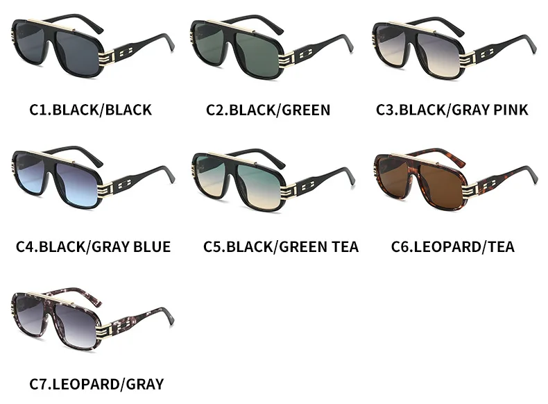 2025 Vintage-Sonnenbrille für Damen, großer Rahmen, Piloten-Punk-Sonnenschutz, Schattierungen, Herren, Strand, Reisen, lässig, Uv400-Sonnenbrille – Detail 6