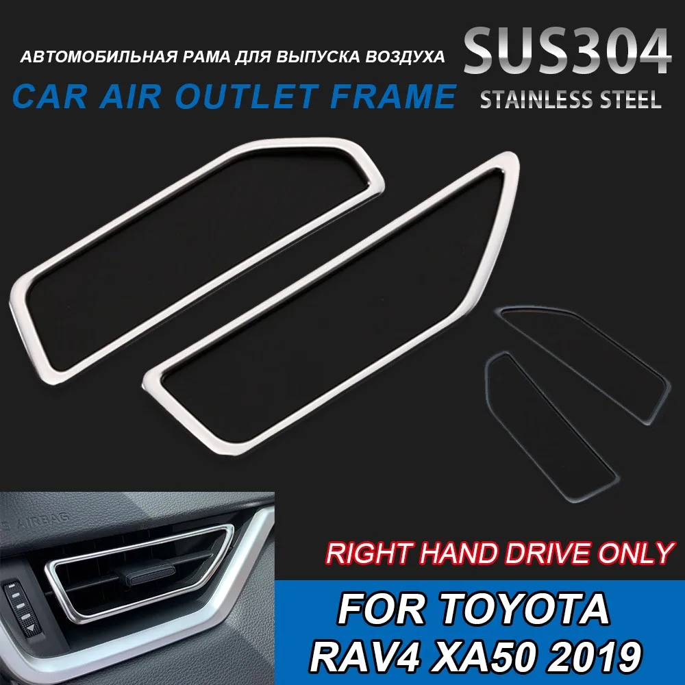 2pcs Air Outlet Cover Chrome Interior Trim Protection Right Hand Drive Car Styling Auto Accessories For Toyota Rav4 XA50 2019