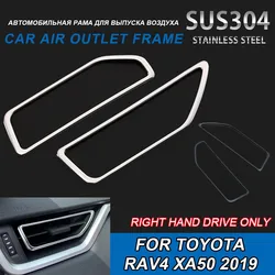 2pcs Air Outlet Cover Chrome Interior Trim Protection Right Hand Drive Car Styling Auto Accessories For Toyota Rav4 XA50 2019