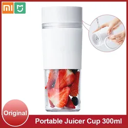 Xiaomi Mijia przenośna sokowirówka kubek 300ml Mini elektryczny blender do soków robot kuchenny do owoców akumulator mikser kuchenny szybkie wyciskanie soku