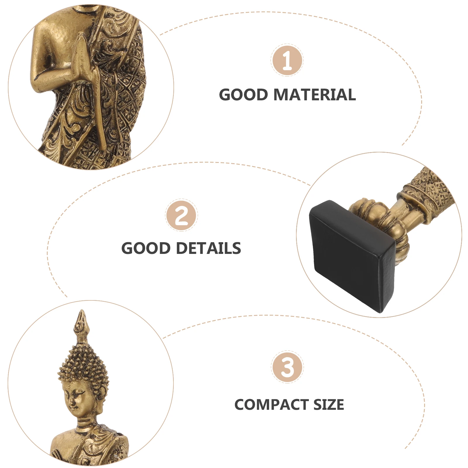 

Compact Resin Buddha Statue Smooth Surface Easy Maintain Desktop Table Shelf Display Buddha Statue Resin Craft Figurine