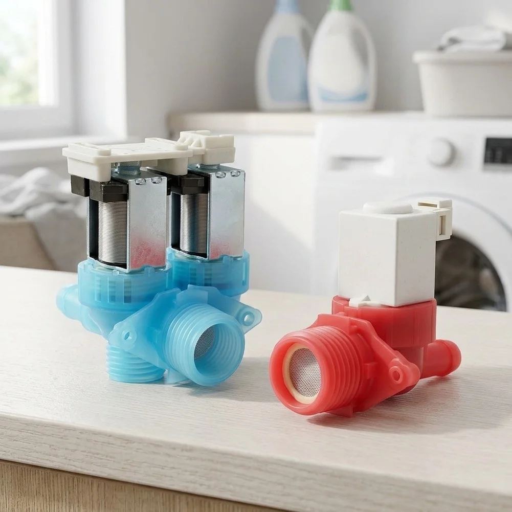 Washer Hot and Cold Water Inlet Valve Kit W11688994 W11688995 ABS Plastic Stainless Steel Precision Flow Control