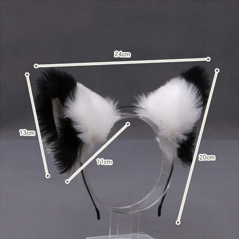 Cerceau de cheveux d'oreille de chat en fausse fourrure pour femmes, bandes de sauna en peluche, costume de cosplay fait à la main, accessoires pour cheveux, épingle à cheveux pour filles