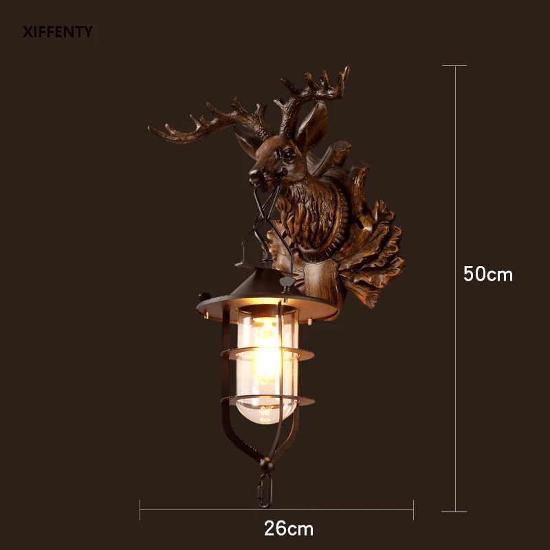 Deer head wall lamp LED dining room lamps living room bedroom bar aisle interior decoration lamps