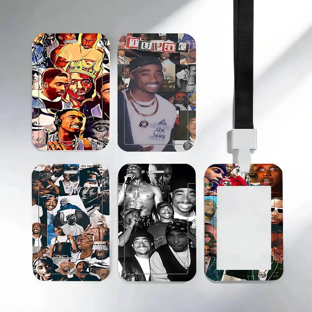 Rapper 2pac Singer ID Badge Holder With Lanyard Neck Strap For Office School Name Card Credentials Case