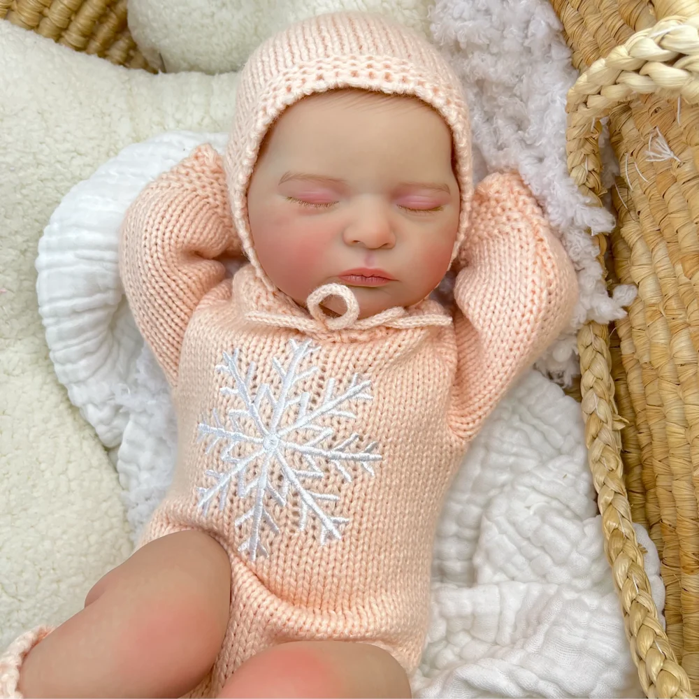 BZDOLL 50CM 잠자는 리본 베이비돌, 3D 피부와 눈에 띄는 정맥이 있는 여자아이용 장난감, 비닐 팔다리, 천 몸체, 아트 베이비 컬렉션