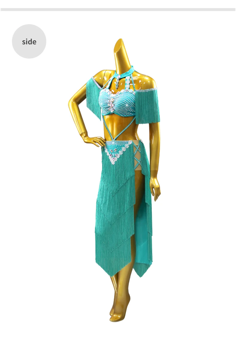 Bauchtanz-Outfit Orientalisches Kostüm Unterrichtskleidung Bauchtanzkleid Damen Abendrock Benley Mädchen Übungskorsett Tanzkleidung – Detail 8