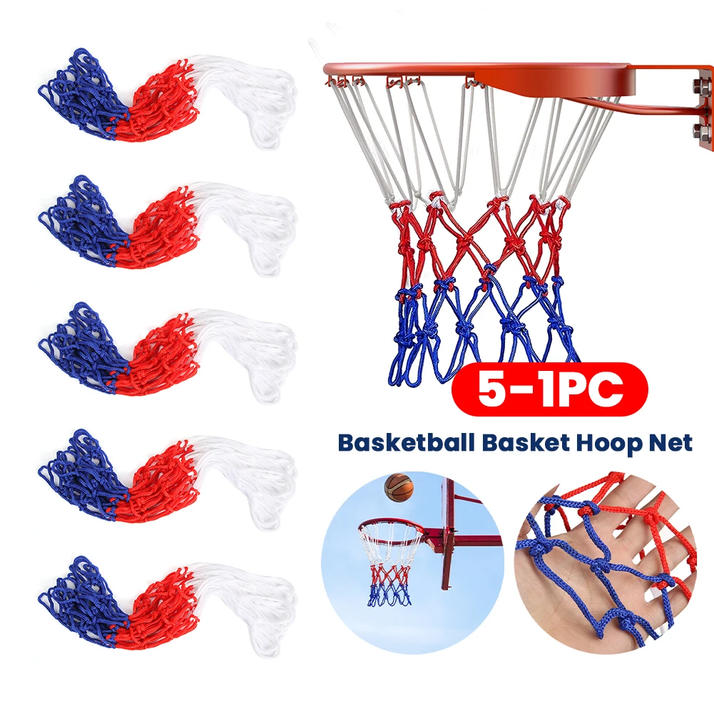 Basketball Hoop Net Outdoor Sports Basketball Hoop Basket Standard Basketball Rim Net All-Weather Tri-Color Sports Entertainment