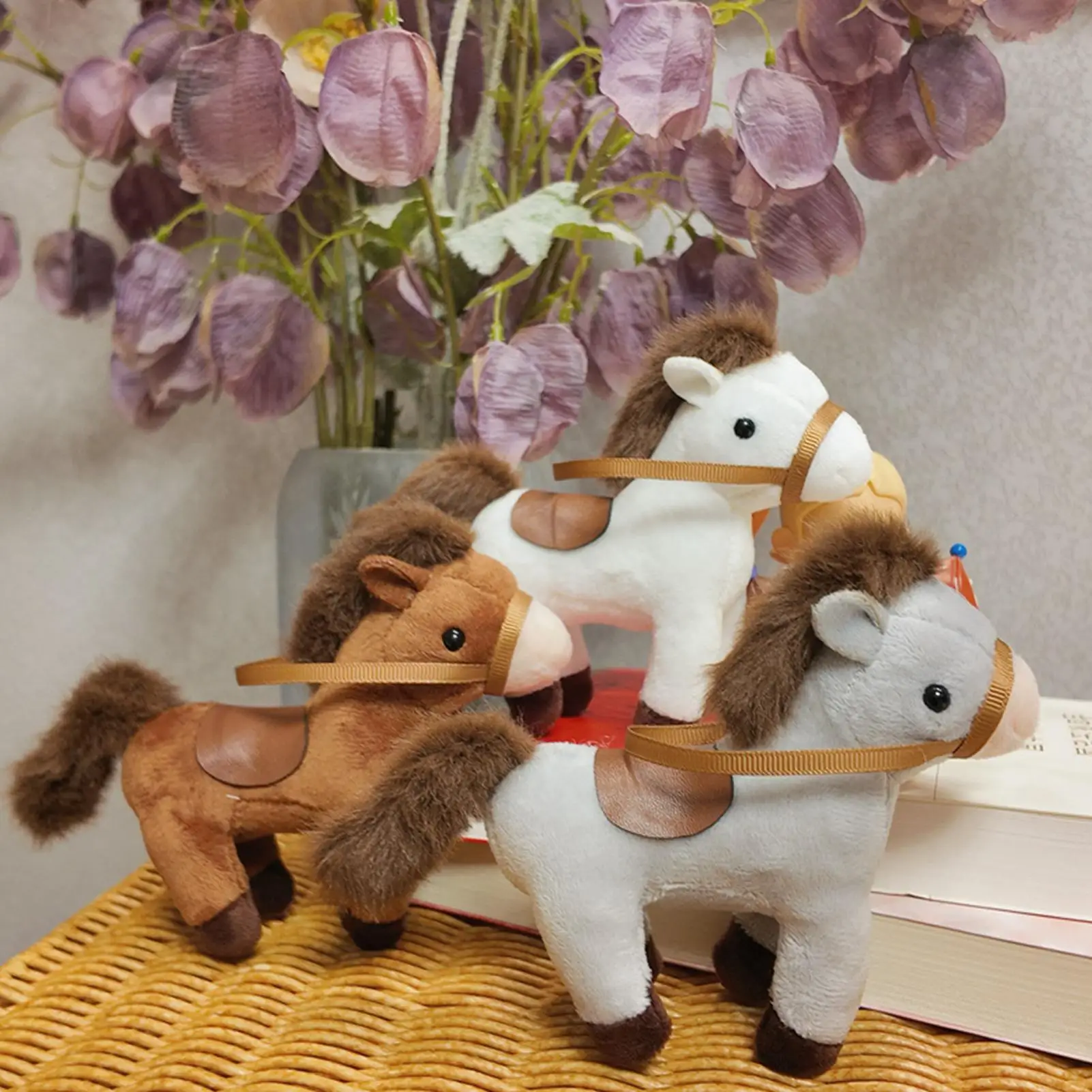 Simpatico mascotte cavallo portachiavi animale zaino portachiavi con reni fascino giocattoli gioielli ciondolo pompon regali borsa plu