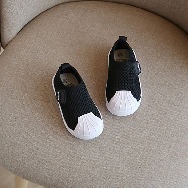 Tênis De Malha Respirável Suave Infantil, Apartamentos Das Meninas, Sapatos Casuais Para Meninos