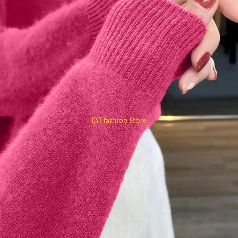 Y5GC Women Sweater Oversized Pullover Sweaters Casual Loose V Neck Long Sleeve Knit Jumper Tops Winter Warm Sweaters