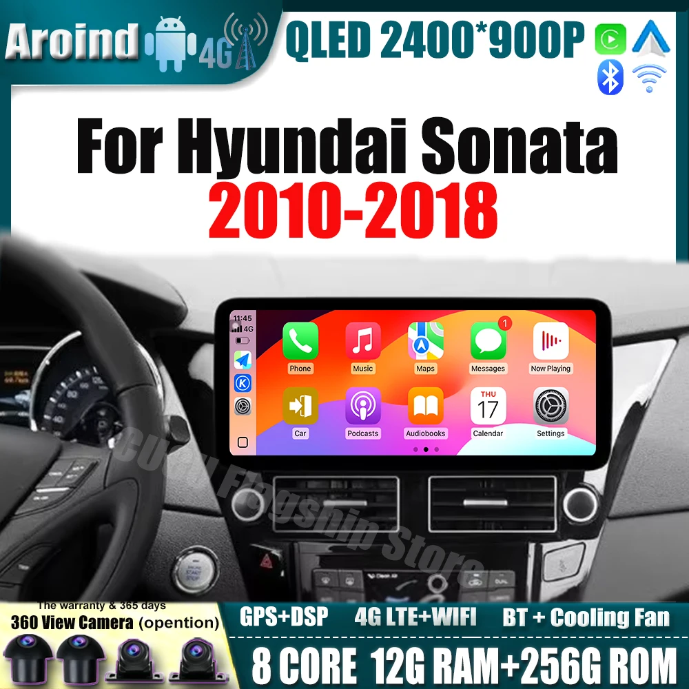 

12.3Inch For Hyundai Sonata 2010 2011 2012 - 2018 QLED Screen Multimedia Video Player Navigation GPS Car Accessories 4G LTE wifi