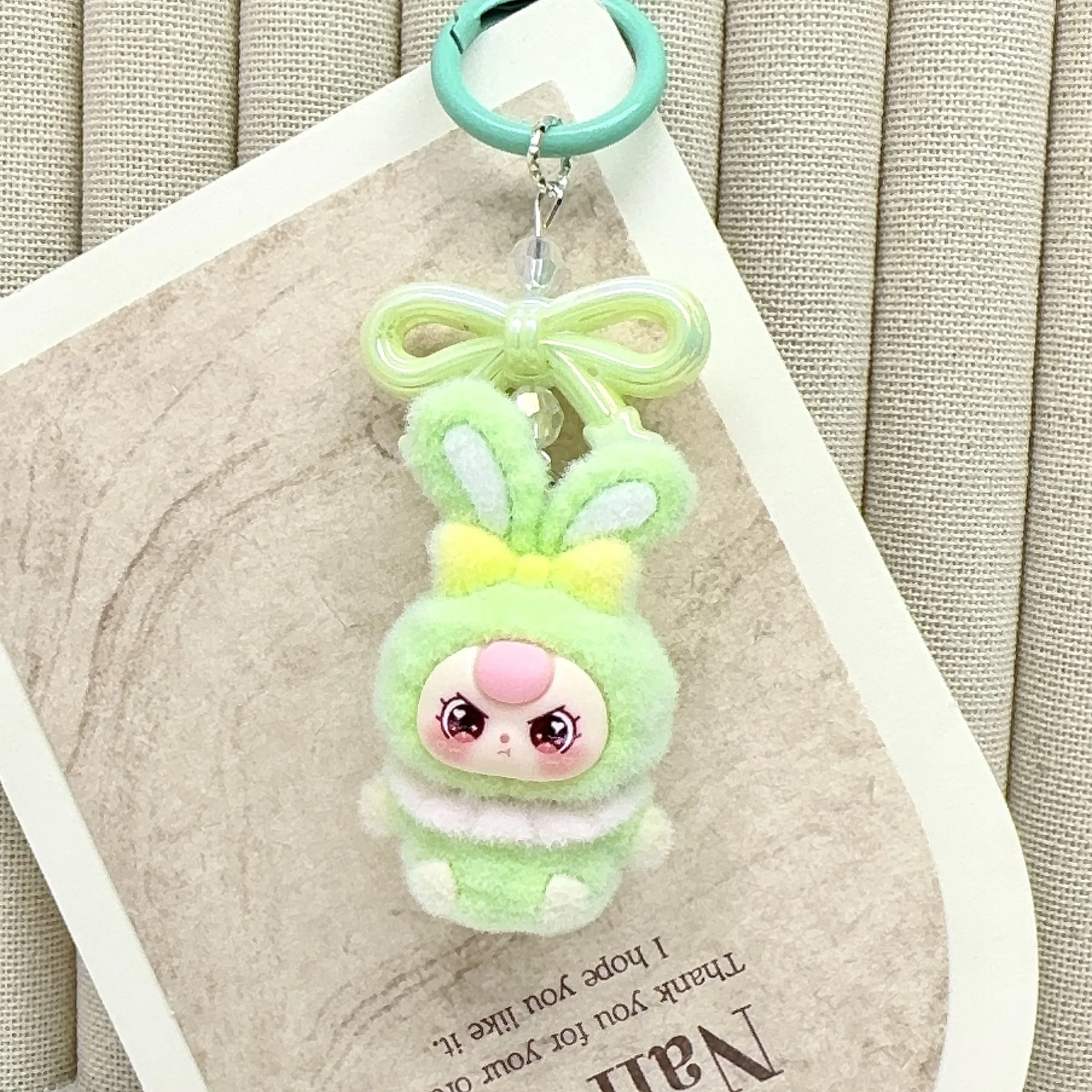 إكسسوارات لطيفة على شكل أرنب للأطفال بعمر 3 سنوات - سلسلة مفاتيح خرز كرتونية لطيفة، شماعة حقيبة، قلادة، إكسسوار، هدية صغيرة #3