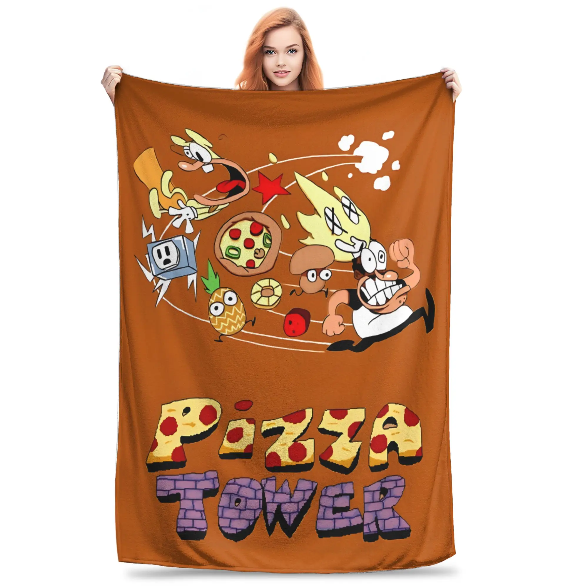 1PC Pizza Tower Peppino Trans Blanket Throw Blanket  Novelty Warm Blanket All Season Gift