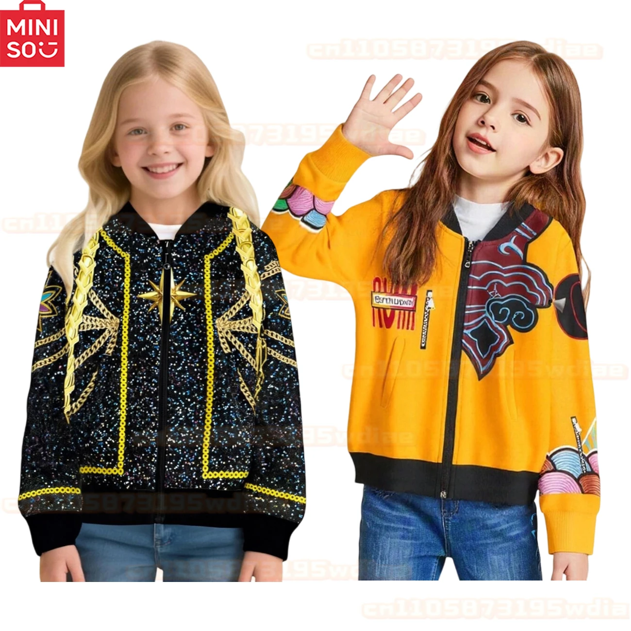 

Movie K-Pop Demon Hunters Rumi Cosplay Jacket Zipper Coat Black /Yellow Costume Adults Kids Girl Women Halloween Streetwear Suit