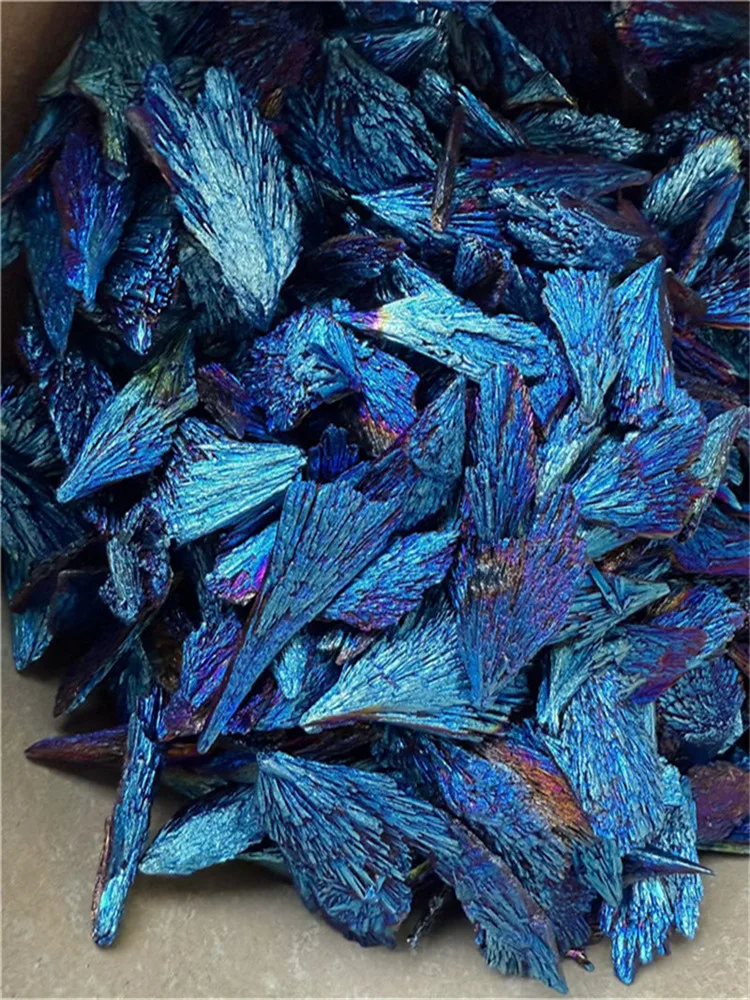 1000g Natural Black Tourmaline Peacock Feather Electroplated Crystal Healing Reiki Mineral Specimen Diy Jewelry Home Decoration