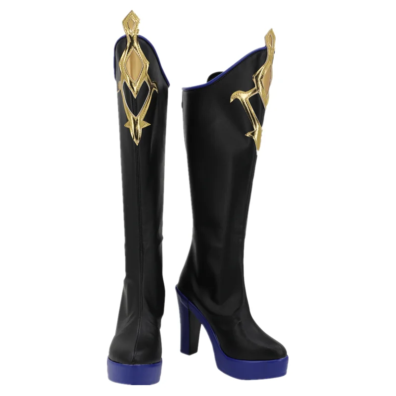 Genshin Impact Aether Cosplay Boots High Heel PU Shoes Halloween Cosplay Prop Custom Made