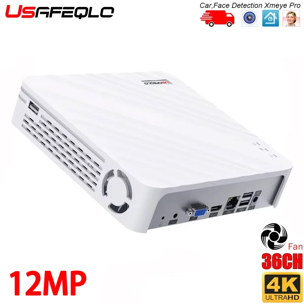 H.265 Max 12MP NVR con soporte facial humano aplicación Xmeye Pro monitoreo móvil 36/32CH 12MP 16/10CH 4K H.265 NVR HD 3840*2160 salida