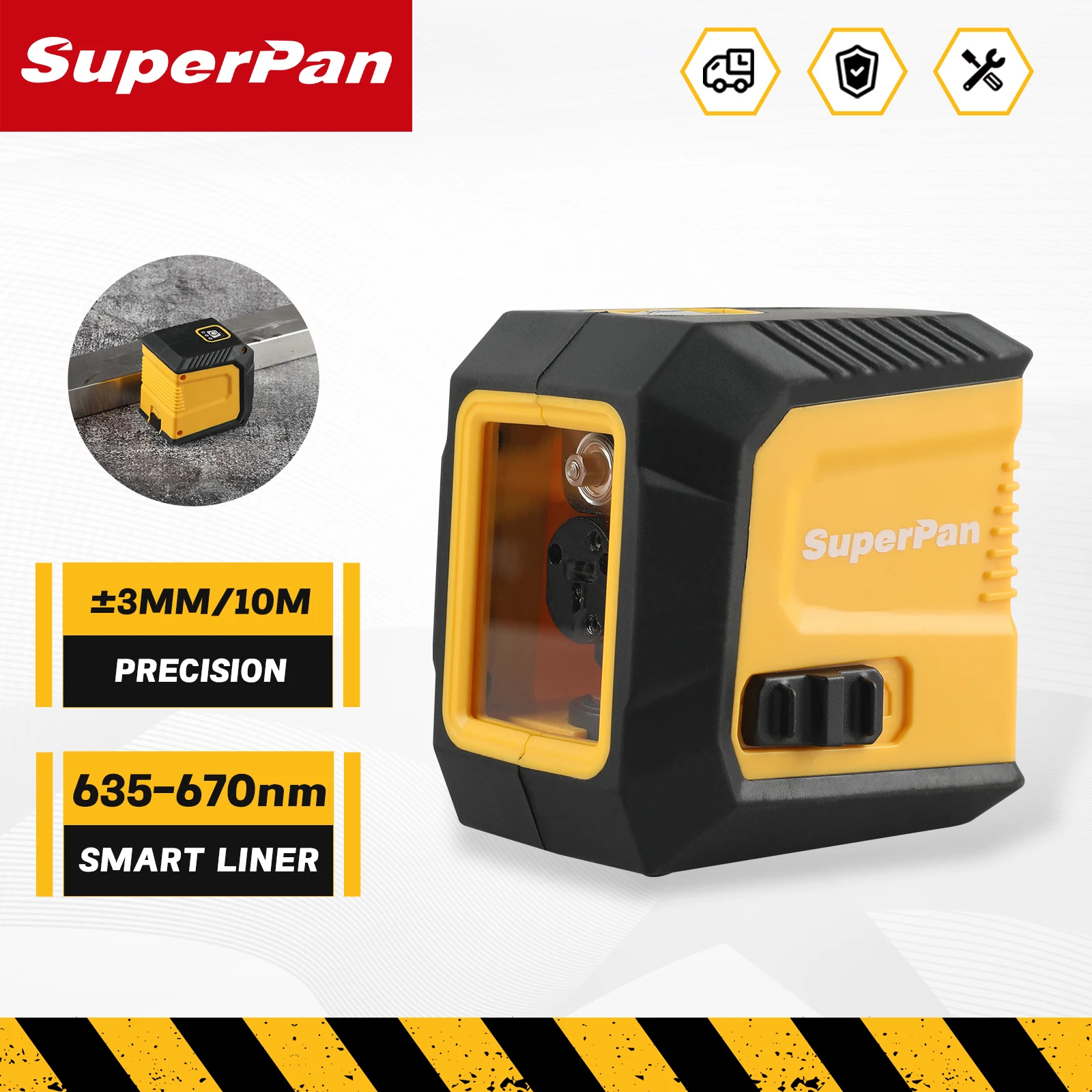 

Superpan - Мини-автоматический лазерный уровень, горизонтальный и вертикальный перекрестный уровень, ручной инструмент, высокая точность, 11% мента, 2 линии