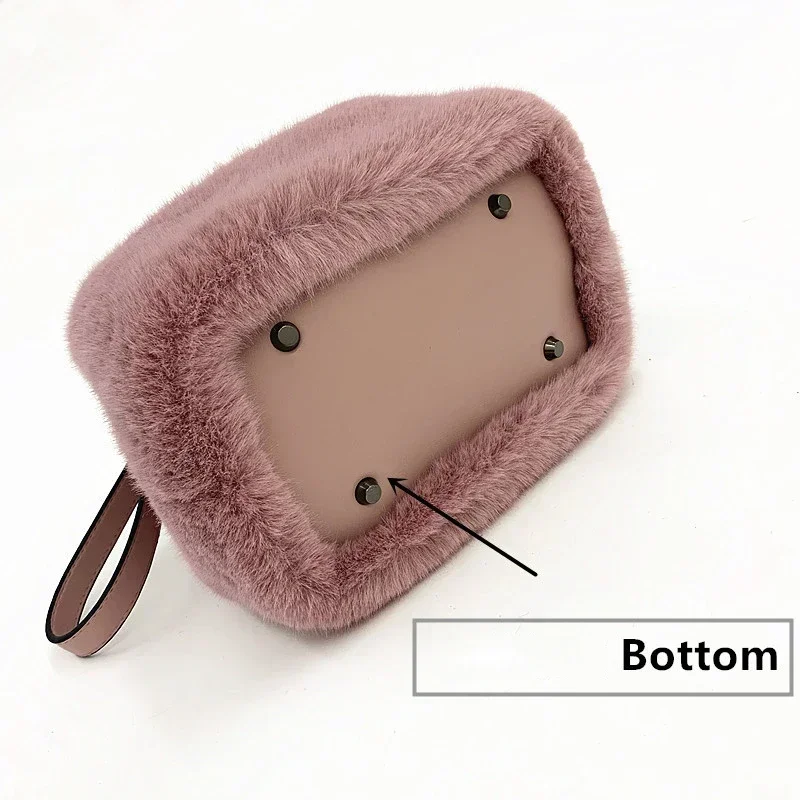 Borse di design di lusso per le donne Pelliccia di visone sintetica Peluche Borse a secchiello a spalla da donna Borsa a tracolla Borsa a tracolla