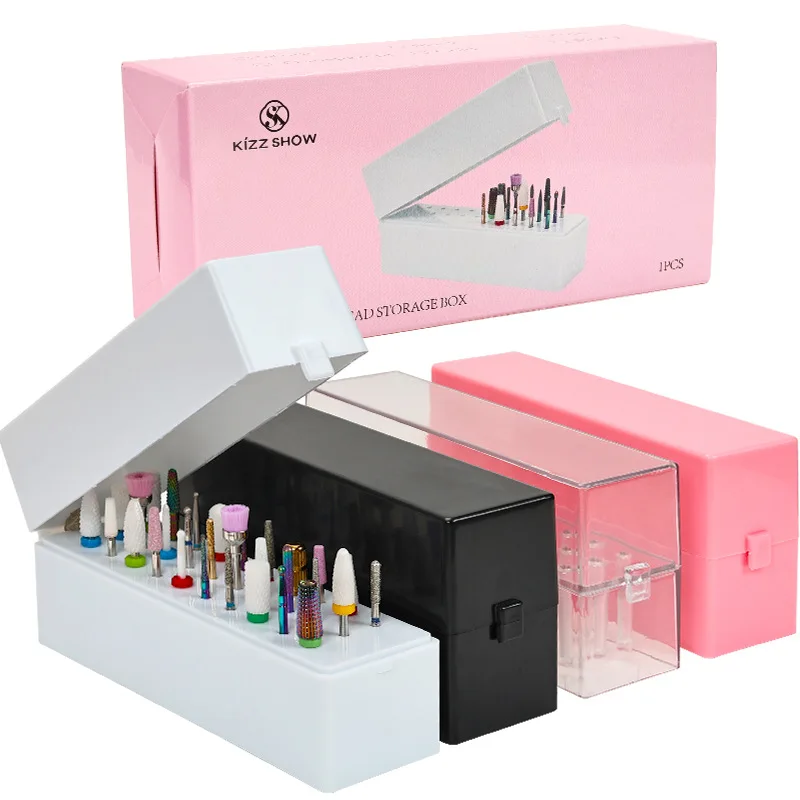 30 Holes Nail Drill Bits Storage Box Grinding Polish Head Holder Display Container Milling Cutter Manicure Drill Organizer Stand