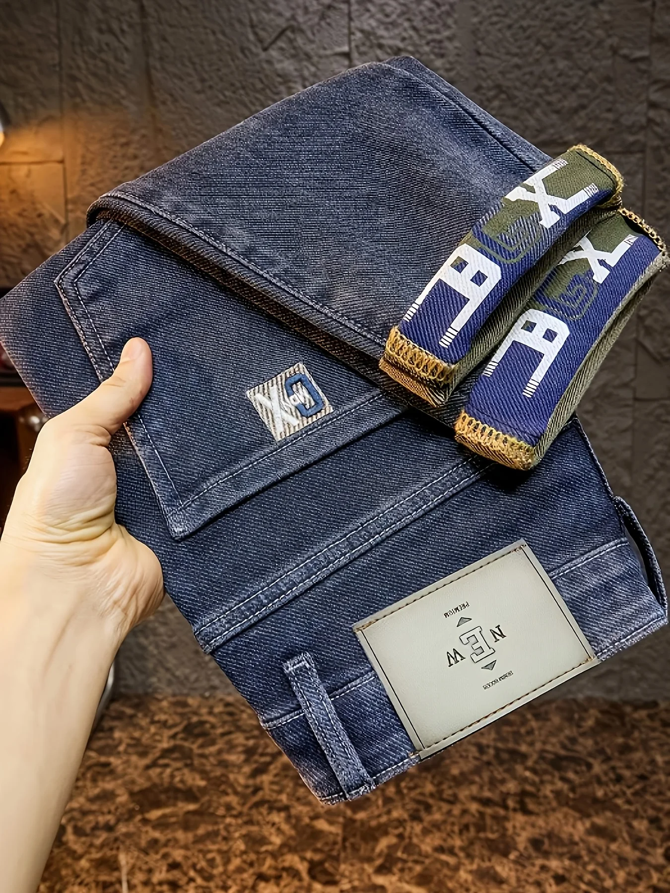 High-End Denim Jeans New Spring And Autumn Elastic Versatile Slim Fit Straight Leg Pants Easy Basic Denim Trousers Men