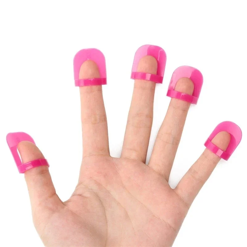 26Pcs Reusable Nail Protector Varnish Shield Finger Cover Spill-Proof 10 Sizes Stickers Manicure Nail Art Tool Accessories