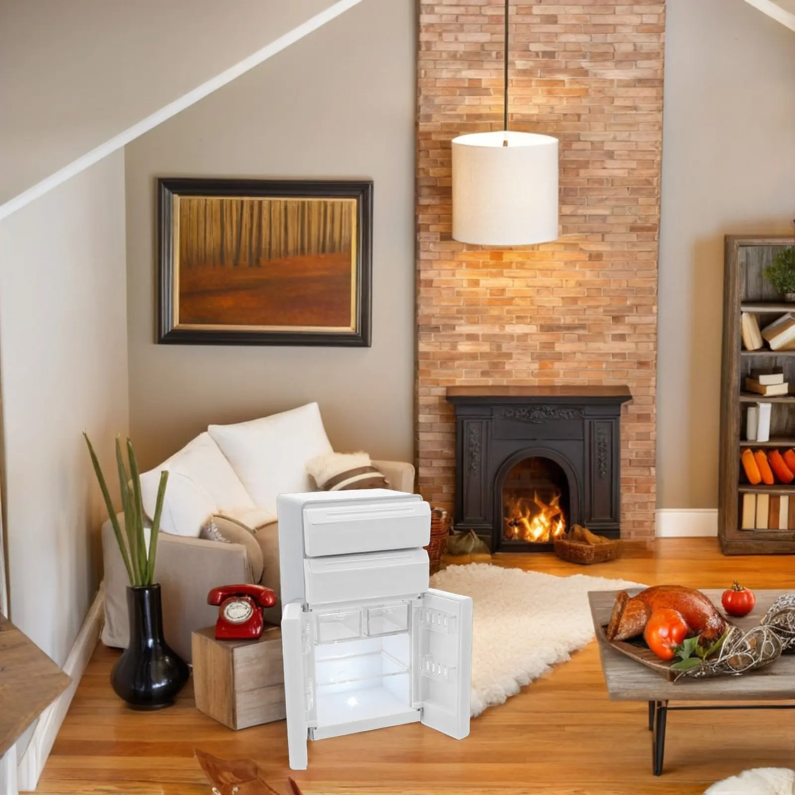 

Миниатюрный холодильник-морозильник в масштабе 1:12 с подсветкой, для ролевых игр, декор для кухни, мебель для детской игровой зоны