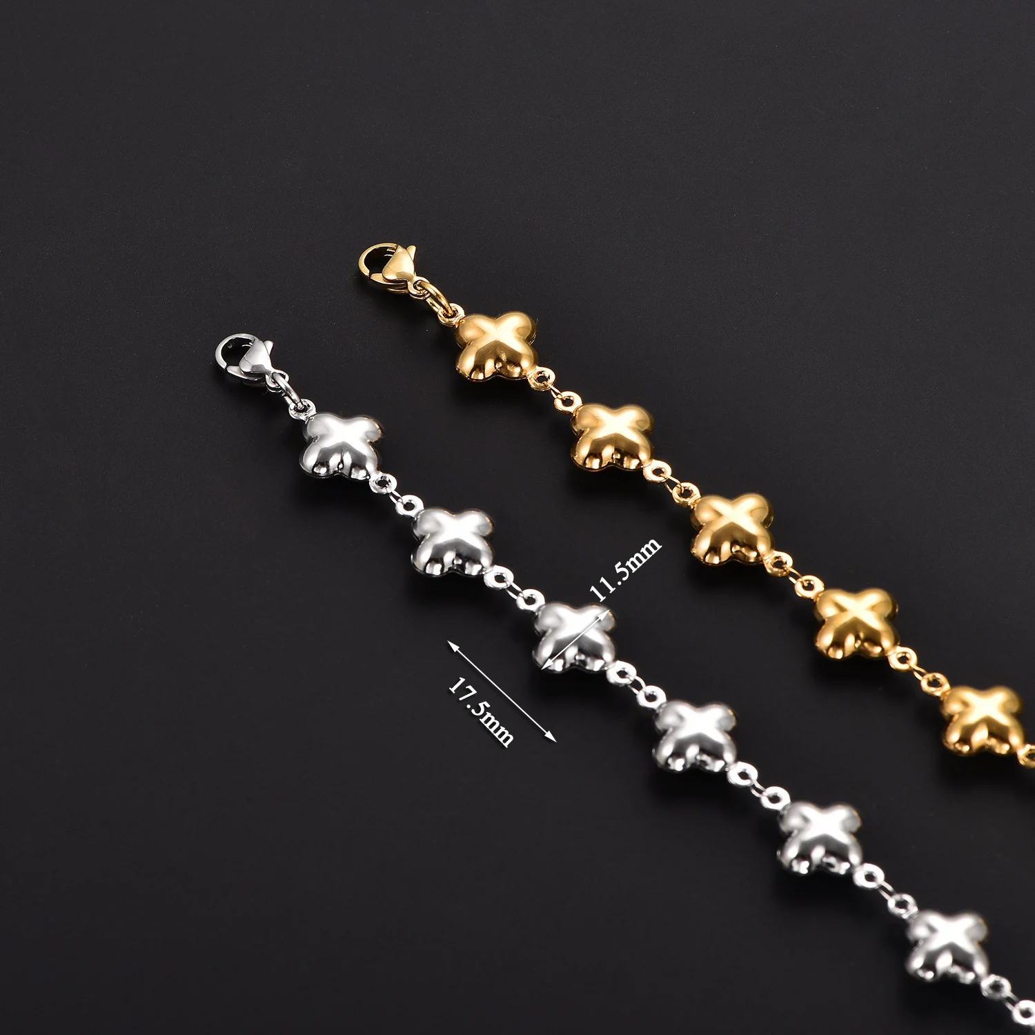 Modische Strand-Urlaubs-Blumenarmbänder, 316L Edelstahl-Fußkettchen, wasserdichter handgefertigter Schmuck für Frauen zum täglichen Tragen – Detail 2