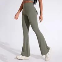 DIAS FIT JOY Pantalon de yoga évasé à poches pour femme, taille haute, effet push-up, séchage rapide, pour la course, l'exercice et la gym 4