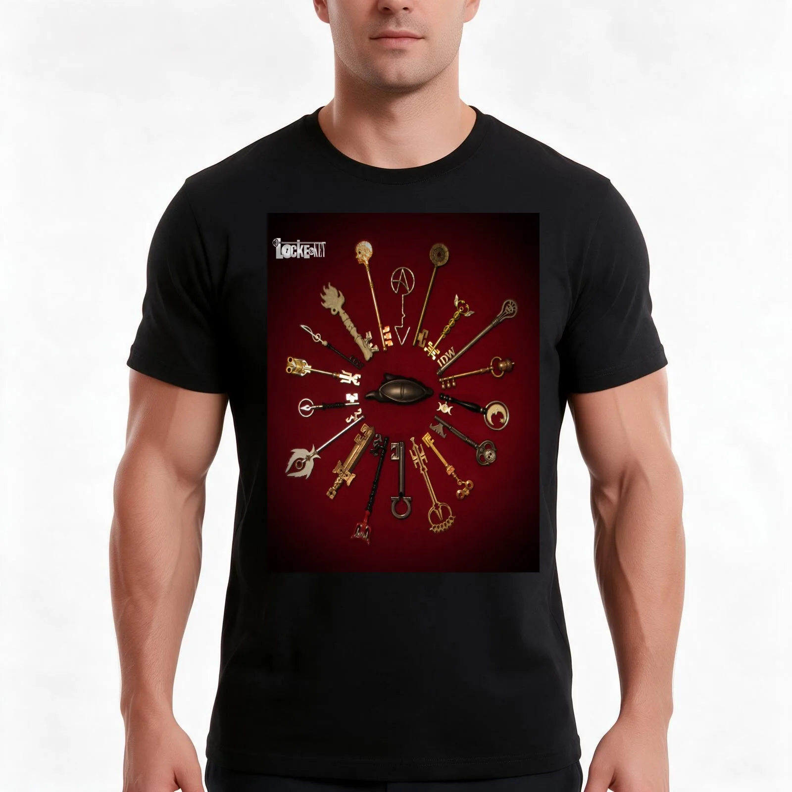 Locke and Key | DreamscapesbyTeresa T-Shirt, Summer Casual Cotton Tee, Oversized Streetwear Tops, Vintage Graphic Print
