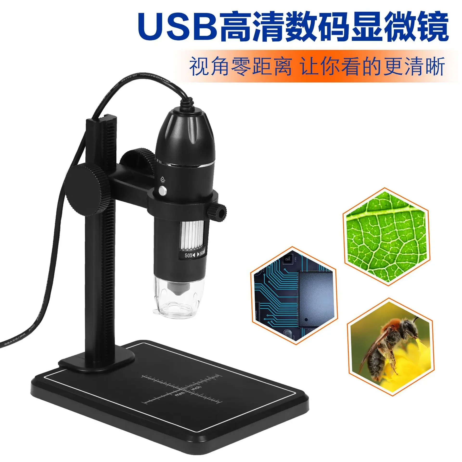 X4 500/1000/1600X Digital Microscope Industrial Beauty Magnifying Glass Electronic Handheld Outdoor USB Microscope 8LED