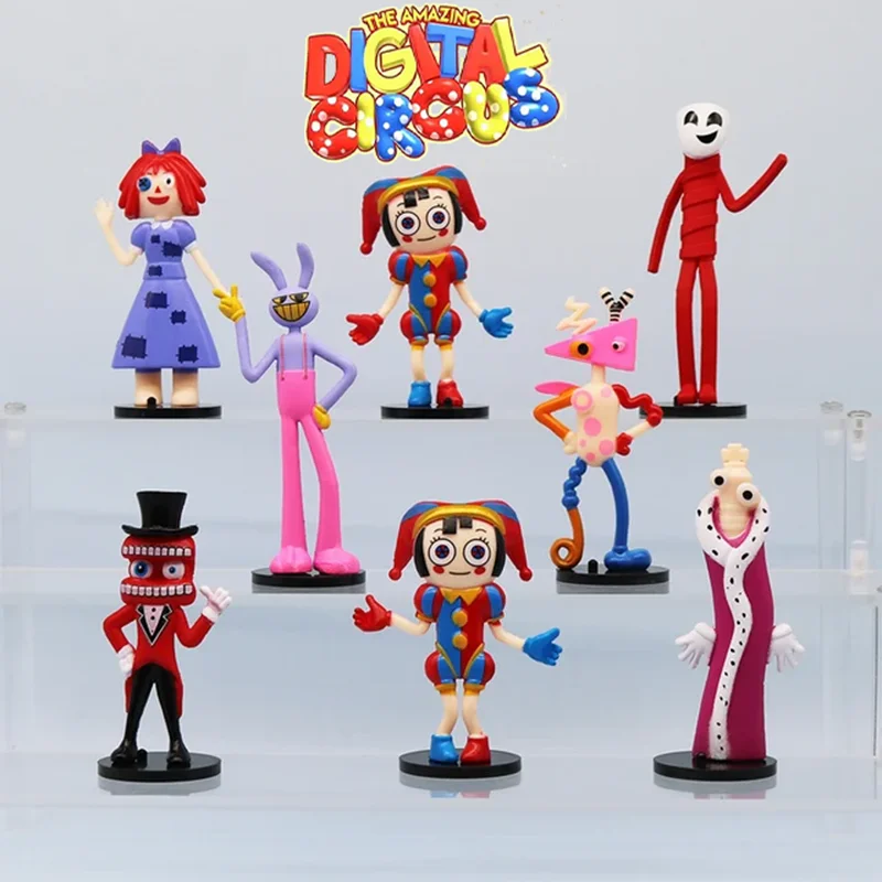 8pcs The Amazing Digital Circus Figure Pomni and Jax Plushie Doll Toys Cute Amazing Digital Circus Figure