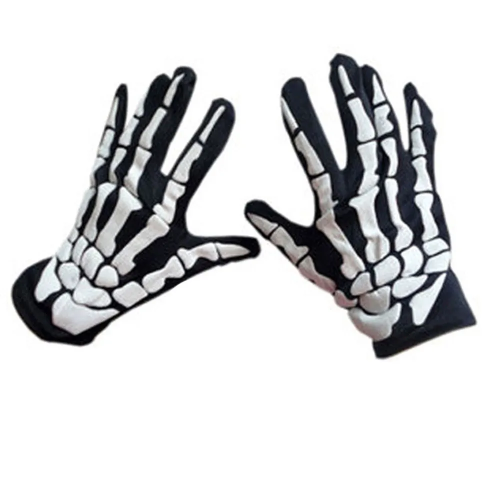 

Halloween Skull Gloves Lightweight Full Finger Skeleton Cycling Gloves Costume Cosplay Equipment Accessories for Men Women Kids