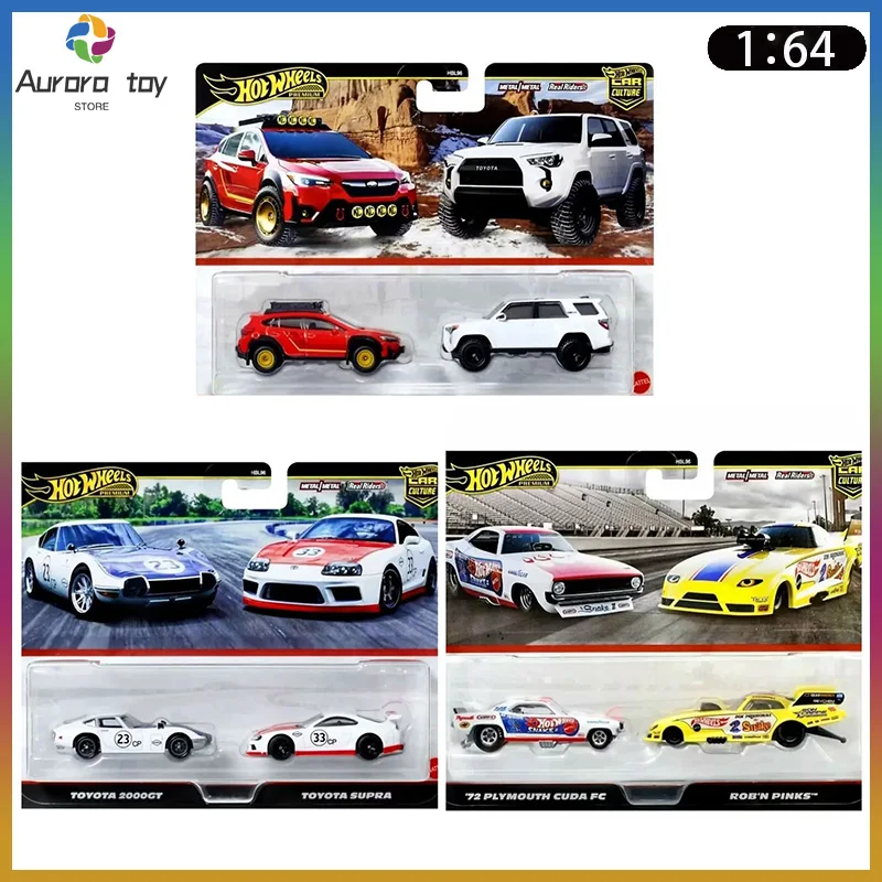 

New Hot Wheels Car Culture Series Car Model 1/64 HBL96 Subaru Suba Plymouth Dual Car Set Alloy Cars Model Boy Birthday Toys Gift